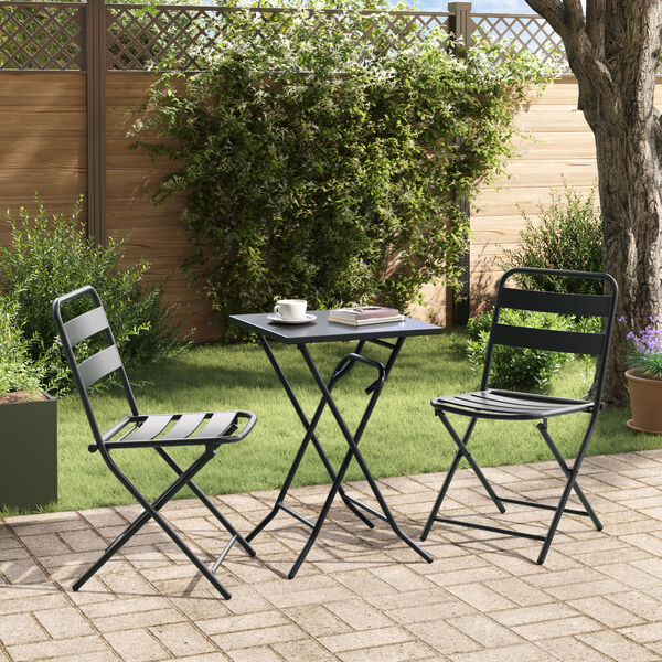 vidaXL Z&aacute;hradn&yacute; bistro set 3 pcs Antracit Oceľ