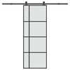 vidaXL Posuvn&eacute; dvere s kovan&iacute;m 76x205 cm ESG sklo a hlin&iacute;k