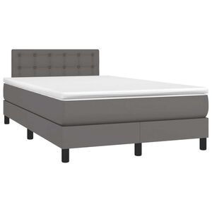vidaXL Boxspring posteľ s matracom siv&aacute; 120x190 cm umel&aacute; koža