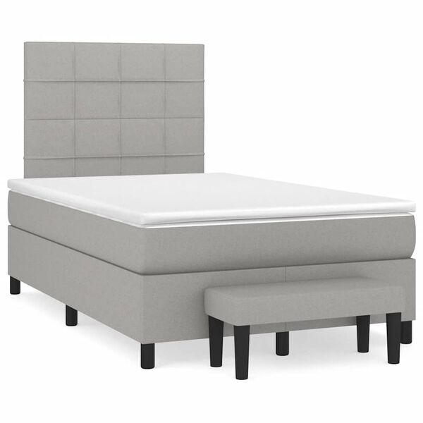 vidaXL Boxspring posteľ s matracom bledosiv&aacute; 120x190 cm l&aacute;tka