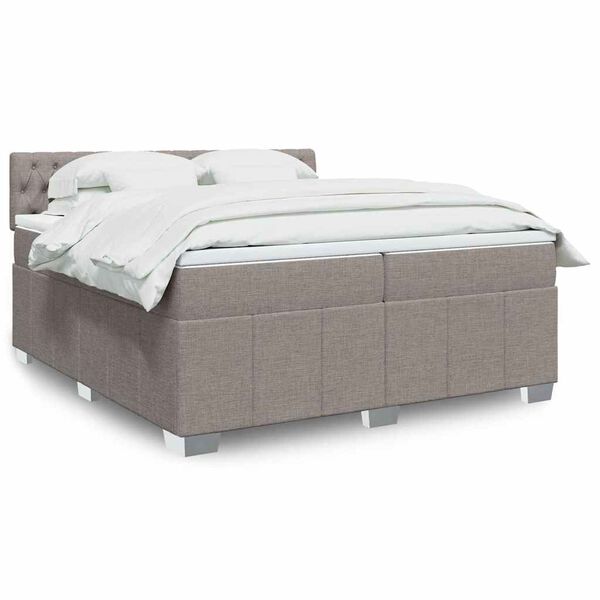 vidaXL Boxspring posteľ s matracom sivohned&yacute; 200x200 cm l&aacute;tka
