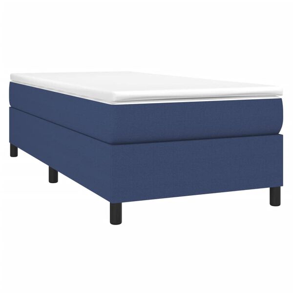 vidaXL Posteľný rám boxspring s matracom modrý 90x200 cm látka