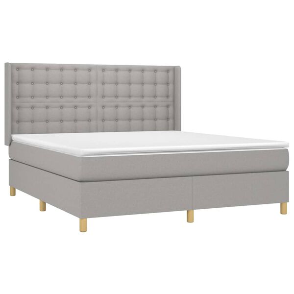 vidaXL Boxspring posteľ s matracom bledosiv&aacute; 180x200 cm l&aacute;tka