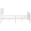 vidaXL Kovový rám postele s čelom a podnožkou biely 183x213 cm