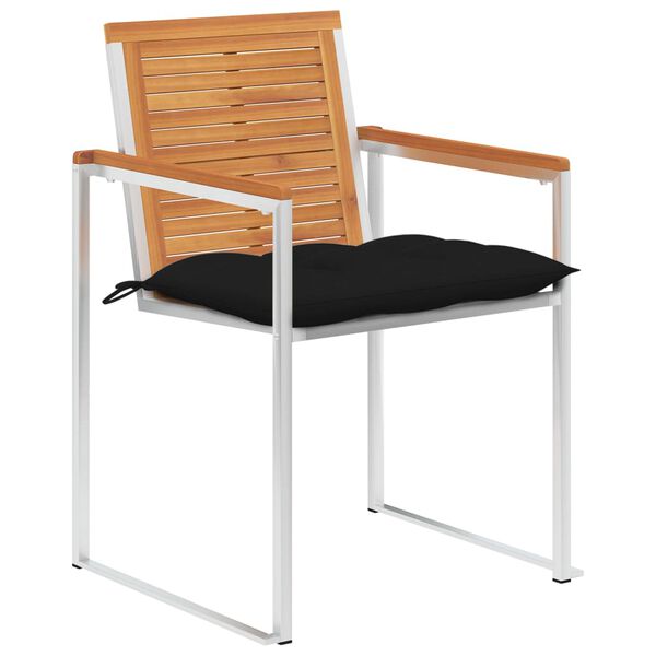 vidaXL Z&aacute;hradn&eacute; stoličky 8 ks s podložkami ak&aacute;ciov&yacute; mas&iacute;v