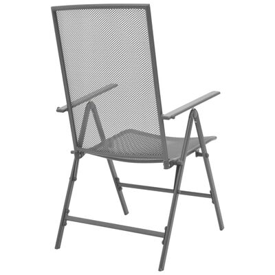 vidaXL Stohovateľné záhradné stoličky 2 ks, oceľ, sivé