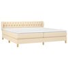 vidaXL Boxspring posteľ s matracom kr&eacute;mov&aacute; 200x200 cm l&aacute;tka