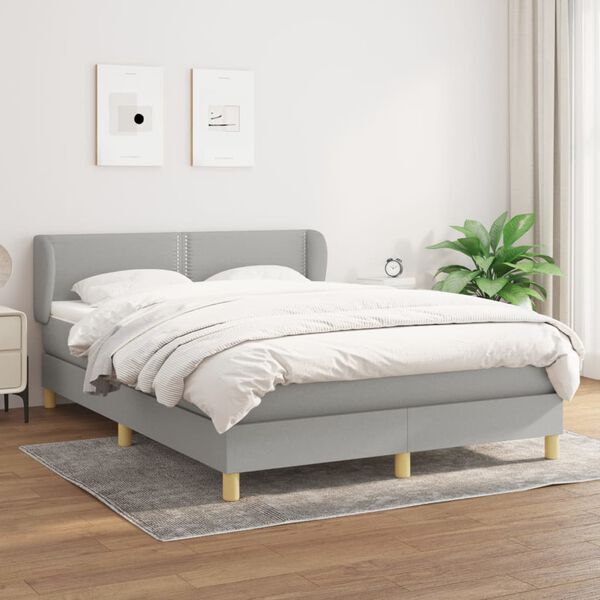 vidaXL Boxspring posteľ s matracom bledosiv&yacute; 140x190 cm l&aacute;tka