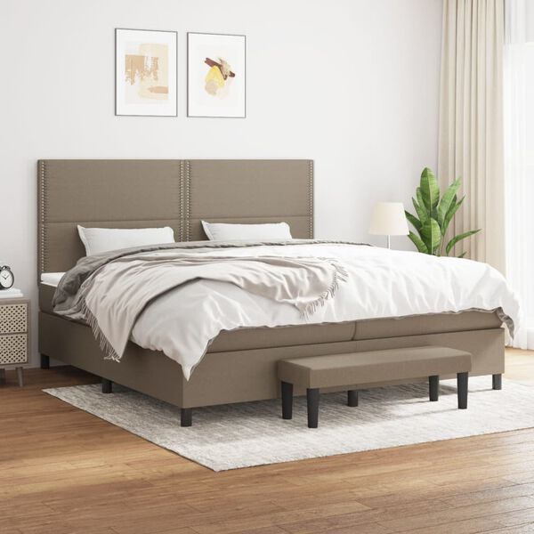 vidaXL Boxspring posteľ s matracom sivohned&yacute; 200x200 cm l&aacute;tka