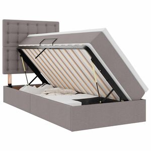 vidaXL Postel s &uacute;ložn&yacute;m prostorem a LED svetlom Sivohned&aacute; 90 x 200 cm