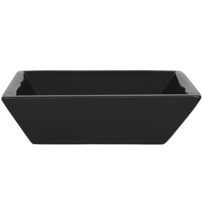 vidaXL Štvorcové keramické umývadlo čierne 41,5x41,5x12 cm
