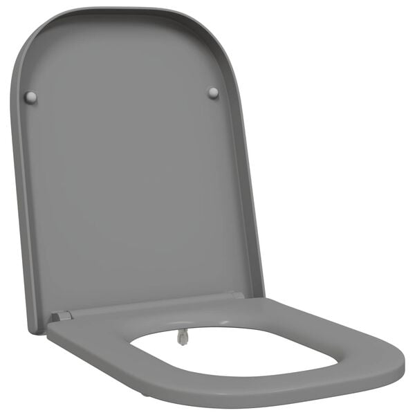 vidaXL R&yacute;chlo uvoľňovacie wc sed&aacute;tko Siv&aacute; 44.5 x 35 x 3.6 cm Duroplast