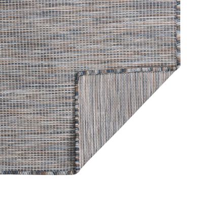vidaXL Vonkajší koberec s plochým tkaním 80x150 cm hnedý a modrý