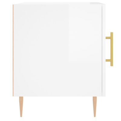 vidaXL Nočný stolík lesklý biely 40x40x50 cm kompozitné drevo
