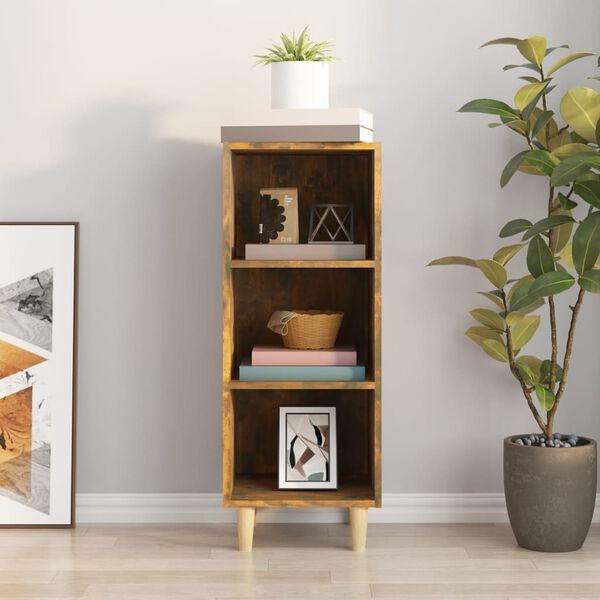 vidaXL Komoda dymový dub 34,5x32,5x90 cm spracované drevo