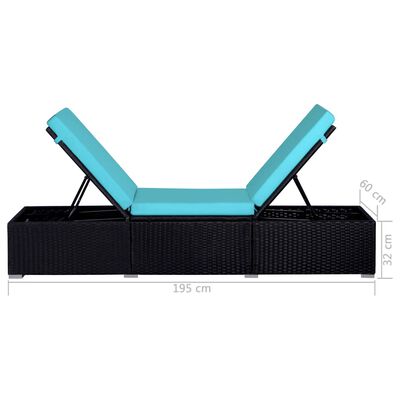vidaXL 9-dielna záhradná sedacia súprava a vankúše polyratan modrá