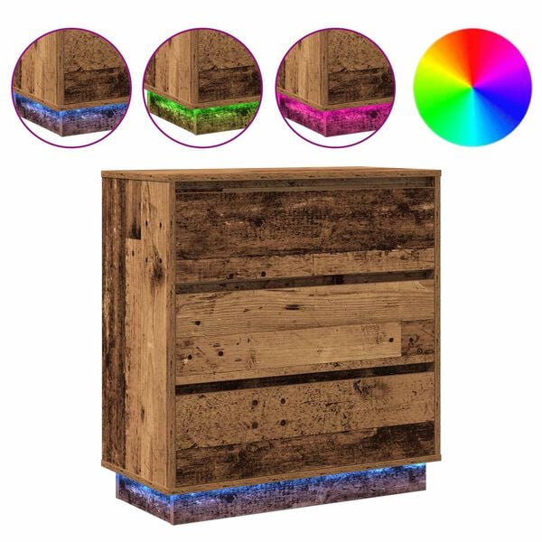 vidaXL Nočn&yacute; stol&iacute;k Star&eacute; drevo 71 x 34,5 x 75 cm Kompozitn&eacute; drevo