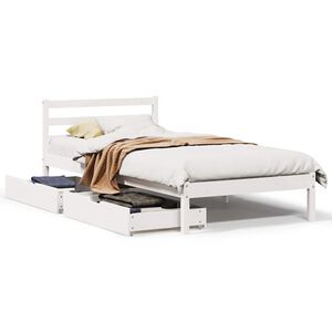 vidaXL Posteľ bez matraca biela 90x190 cm mas&iacute;vna borovica