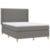 vidaXL Boxspring posteľ s matracom tmavosiv&aacute; 140x190 cm l&aacute;tka