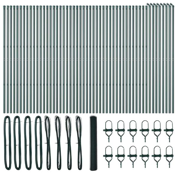 vidaXL Stĺp na plot. Zelen&aacute; 100 x 1,2 m (sietina 13 mm) Ocel a PVC