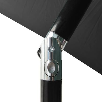 vidaXL Slnečník s LED a oceľovou tyčou antracitový 2x3 m