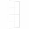 vidaXL Posuvn&eacute; dvere nepriehľadn&eacute; ESG sklo a hlin&iacute;k 90x205 cm biele