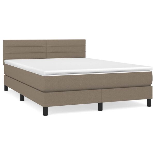 vidaXL Boxspring posteľ s matracom sivohned&yacute; 140x190 cm l&aacute;tka