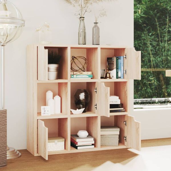 vidaXL Knižnica dub sonoma 88,5x27,5x88 cm drevotrieska