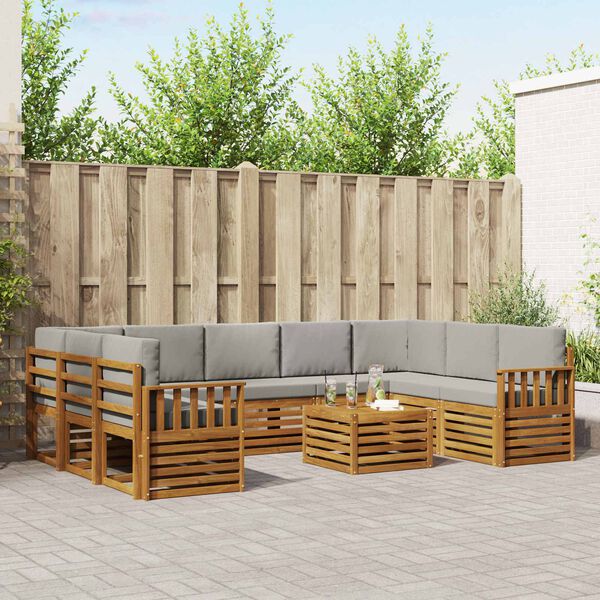 vidaXL S&uacute;pravy pohoviek s vank&uacute;&scaron;om 10 pcs Pr&iacute;rodn&aacute; a svetlosiv&aacute;