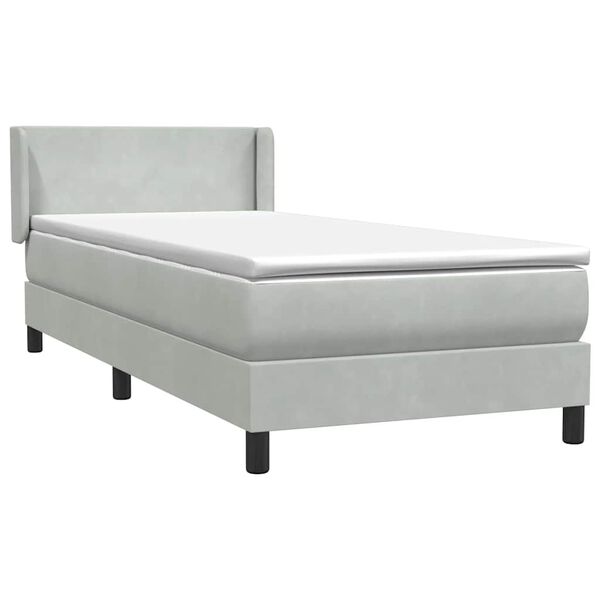 vidaXL Box Spring Posteľ s matracom Svetlosiv&aacute; 90x210 cm Zamat