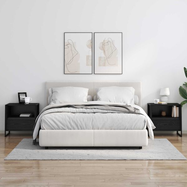 vidaXL Nočn&yacute; stol&iacute;k Čierny dub 50 x 39,5 x 50 cm Kompozitn&eacute; drevo