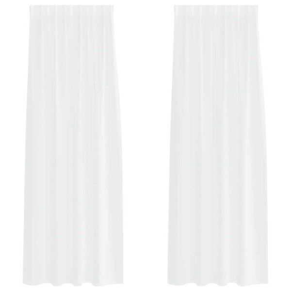 vidaXL Voile záclona so záclonami 2 pcs Biela 225 x 140 cm Polyester