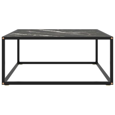 vidaXL Konferenčný stolík, čierny, čierne mramorové sklo 80x80x35 cm