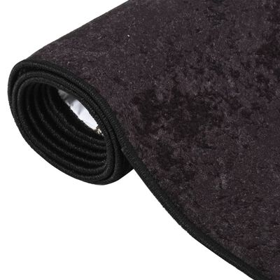 vidaXL Prateľný koberec 80x300 cm antracitový protišmykový