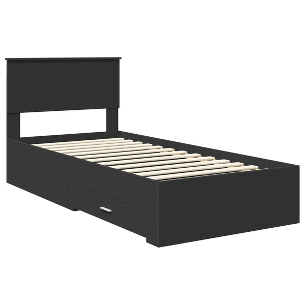 vidaXL R&aacute;m postele Čierna a strieborn&aacute; 100 x 200 cm Kompozitn&eacute; drevo