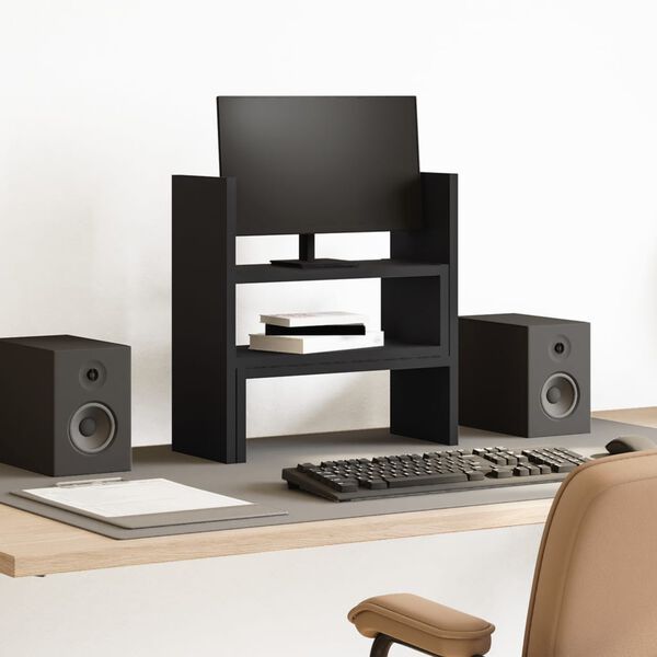 vidaXL Stolový organizér nastaviteľný čierny 40x17x41cm kompozit.drevo