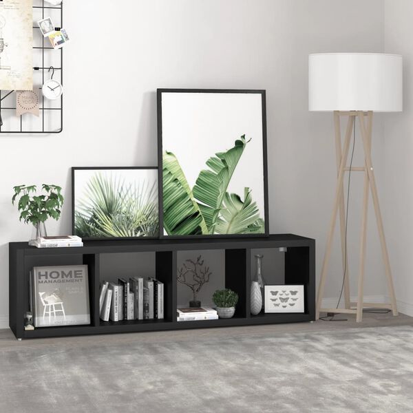 vidaXL N&aacute;stenn&aacute; polica v tvare kocky, čierna 37x29,5x134,5 cm, MDF