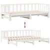 vidaXL Rozkladacia denná posteľ s matracmi bez matraca biela 80x200 cm