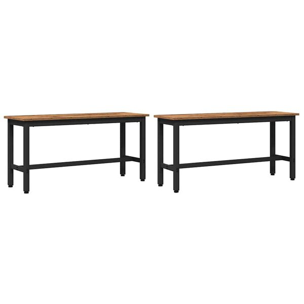 vidaXL Jed&aacute;lensk&aacute; lavička 2 pcs Star&eacute; drevo 100 x 32,5 x 48,5 cm