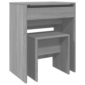 vidaXL Toaletn&yacute; stol&iacute;k a stolička siv&aacute; sonoma 60x40x113,5 cm