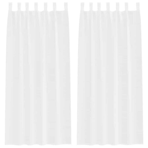 vidaXL Voile z&aacute;clona so z&aacute;clonami 2 pcs Biela 260 x 140 cm Polyester