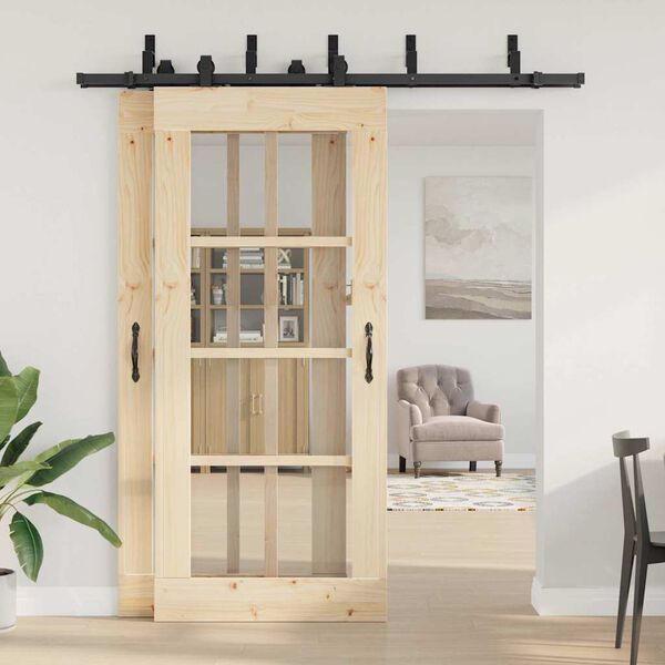 vidaXL Kovanie na posuvn&eacute; dvere čierne 200 cm oceľov&eacute;