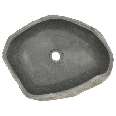 vidaXL Umývadlo, riečny kameň, oválne 45-53 cm