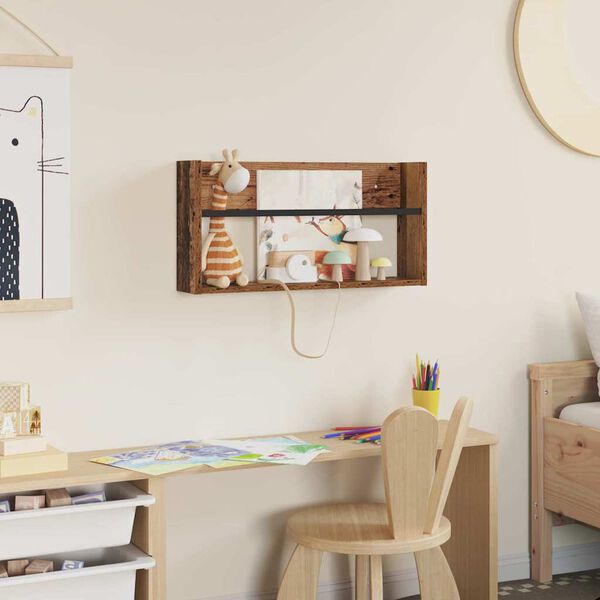 vidaXL Reg&aacute;l na časopisy Star&eacute; drevo 60 x 12 x 30 cm Kompozitn&eacute; drevo