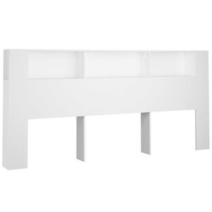 vidaXL Čelo postele so skrinkou biele 220x18,5x104,5 cm