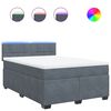 vidaXL Posteľn&yacute; r&aacute;m boxspring s matracom tmavosiv&yacute; 160x200 cm zamat