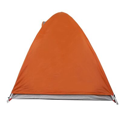 vidaXL Kempingový stan, kupola, 2 osoby, sivo oranžový, vodoodolný