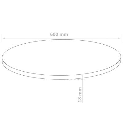 vidaXL Okrúhla stolová doska z drevovlákna 600x18 mm