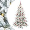 vidaXL Umel&yacute; Skl&aacute;pac&iacute; Vianočn&yacute; Stromček Biela 180 cm PVC a oceľ