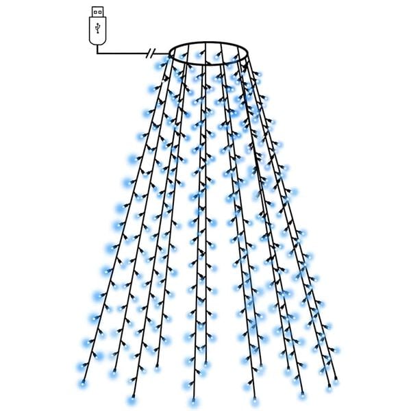 vidaXL Sveteln&aacute; sieť na vianočn&yacute; stromček 150 LED, modr&aacute; 150 cm